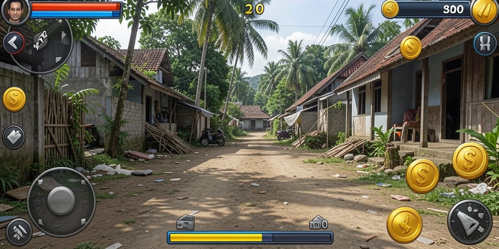 Tampilan permainan yang menakjubkan dan kaya warna.